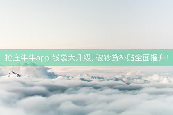 抢庄牛牛app 钱袋大升级， 破钞贷补贴全面擢升!