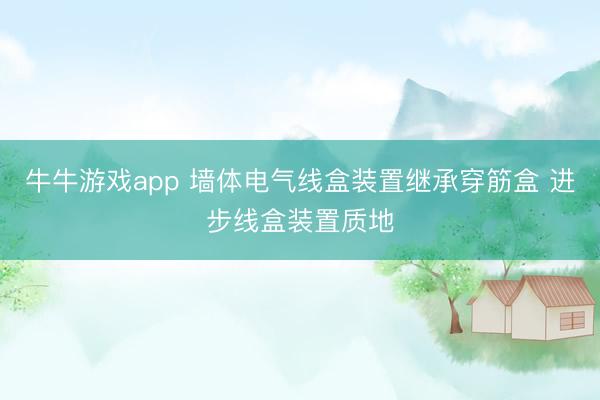 牛牛游戏app 墙体电气线盒装置继承穿筋盒 进步线盒装置质地