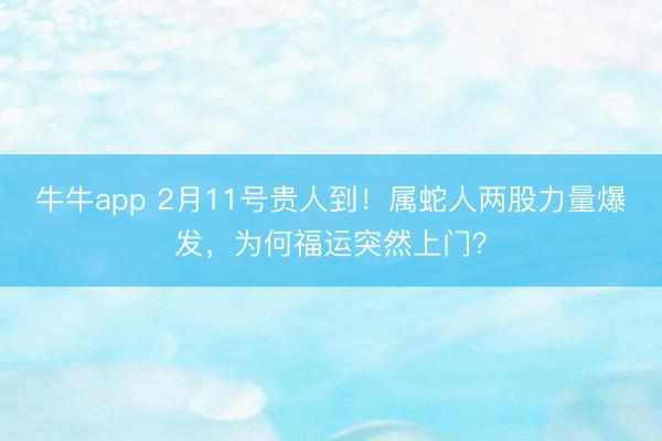 牛牛app 2月11号贵人到！属蛇人两股力量爆发，为何福运突然上门？