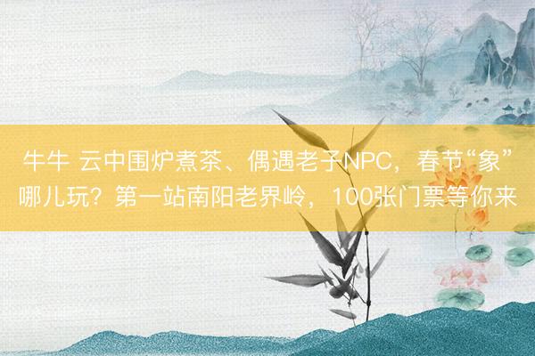 牛牛 云中围炉煮茶、偶遇老子NPC，春节“象”哪儿玩？第一站南阳老界岭，100张门票等你来