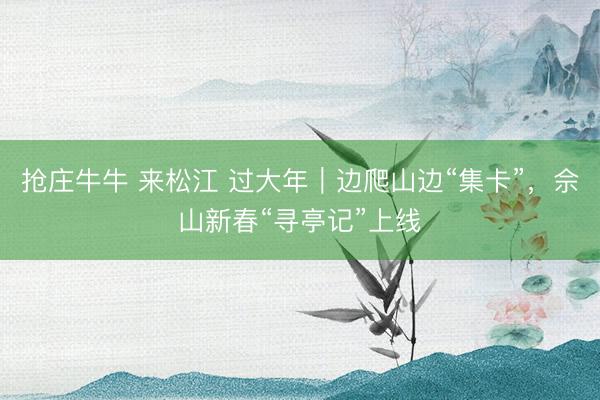 抢庄牛牛 来松江 过大年｜边爬山边“集卡”，佘山新春“寻亭记”上线