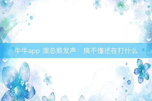 牛牛app 澳总剪发声：搞不懂还在打什么
