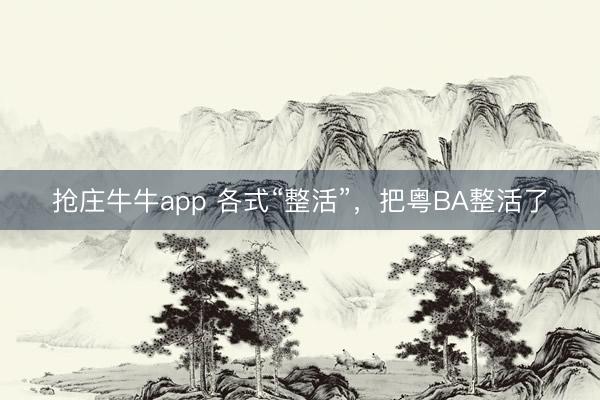 抢庄牛牛app 各式“整活”,把粤BA整活了
