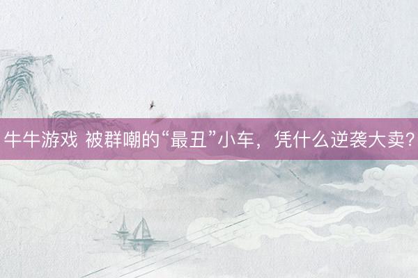 牛牛游戏 被群嘲的“最丑”小车，凭什么逆袭大卖？