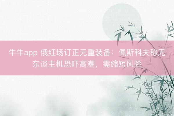 牛牛app 俄红场订正无重装备：佩斯科夫称无东谈主机恐吓高潮，需缩短风险