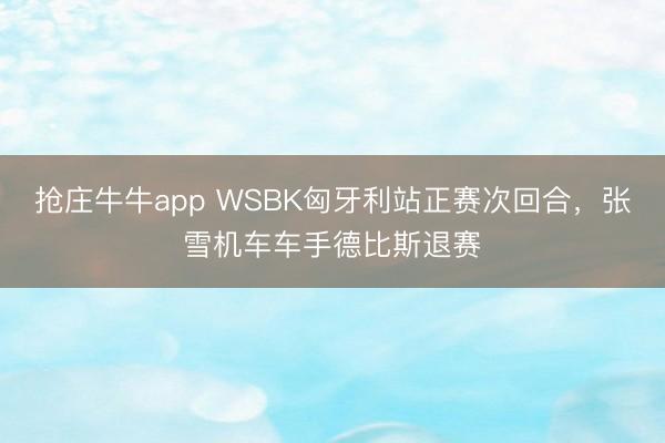 抢庄牛牛app WSBK匈牙利站正赛次回合，张雪机车车手德比斯退赛