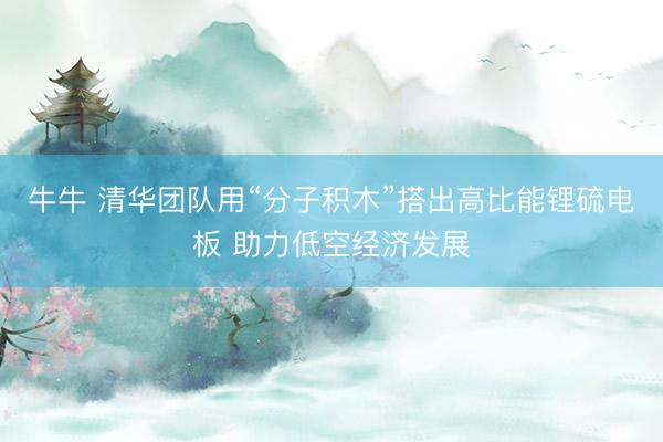 牛牛 清华团队用“分子积木”搭出高比能锂硫电板 助力低空经济发展