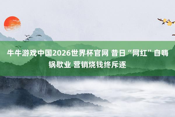 牛牛游戏中国2026世界杯官网 昔日“网红”自嗨锅歇业 营销烧钱终斥逐