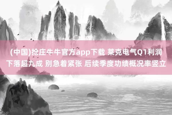 (中国)抢庄牛牛官方app下载 莱克电气Q1利润下落超九成 别急着紧张 后续季度功绩概况率竖立