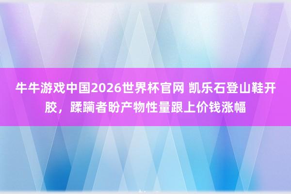牛牛游戏中国2026世界杯官网 凯乐石登山鞋开胶，蹂躏者盼产物性量跟上价钱涨幅