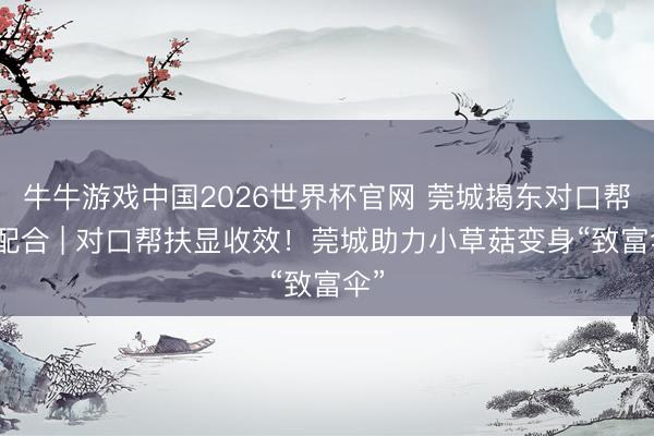 牛牛游戏中国2026世界杯官网 莞城揭东对口帮扶配合 | 对口帮扶显收效！莞城助力小草菇变身“致富伞”