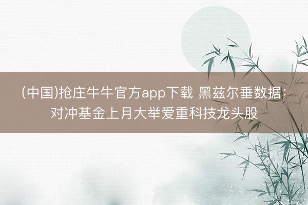 (中国)抢庄牛牛官方app下载 黑兹尔垂数据：对冲基金上月大举爱重科技龙头股