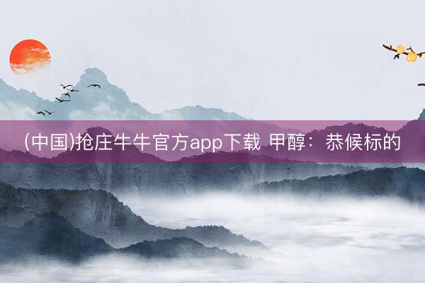 (中国)抢庄牛牛官方app下载 甲醇：恭候标的