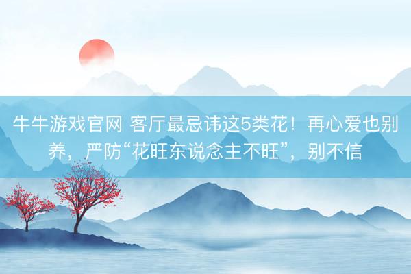 牛牛游戏官网 客厅最忌讳这5类花！再心爱也别养，严防“花旺东说念主不旺”，别不信