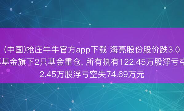 (中国)抢庄牛牛官方app下载 海亮股份股价跌3.04%, 廉正富邦基金旗下2只基金重仓, 所有执有122.45万股浮亏空失74.69万元
